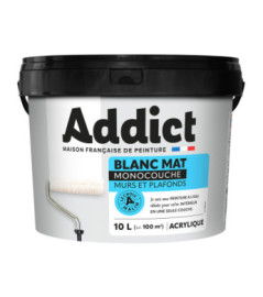 Peinture ADDICT acrylique mat monocouche blanc 10L