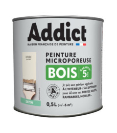 Peinture bois ADDICT glycéro satin blanc cassé-ivoire RAL 9001 0,5L