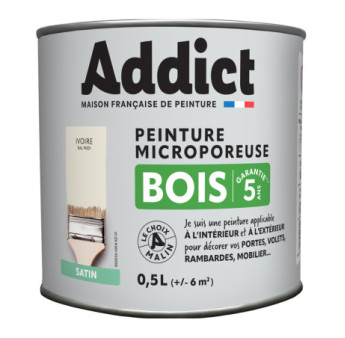 Peinture bois ADDICT glycéro satin blanc cassé-ivoire RAL 9001 0,5L