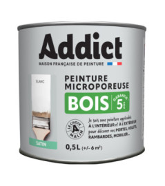 Peinture bois ADDICT glycéro satin blanc 0,5L