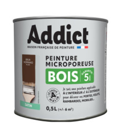 Peinture bois ADDICT glycéro satin brun normand RAL 8011 0,5L