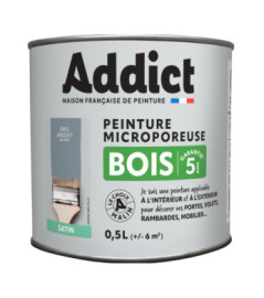 Peinture bois ADDICT glycéro satin gris minéral-gris argent RAL 7001 0,5L