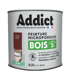 Peinture bois ADDICT glycéro satin rouge basque RAL 3009 0,5L