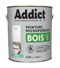 Peinture bois ADDICT glycéro satin blanc RAL 9016 2,5L