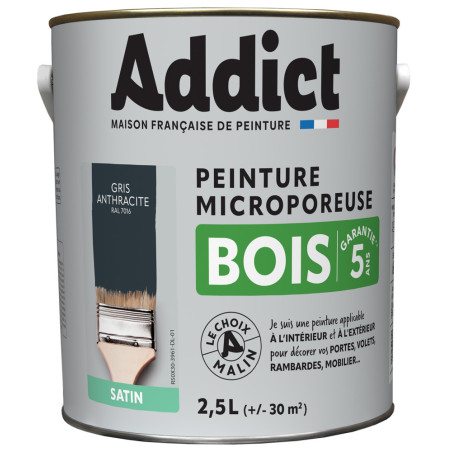Peinture bois microporeuse LOXXO vert basque 2,5L