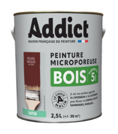 Peinture bois ADDICT glycéro satin rouge basque RAL 3009 2,5L