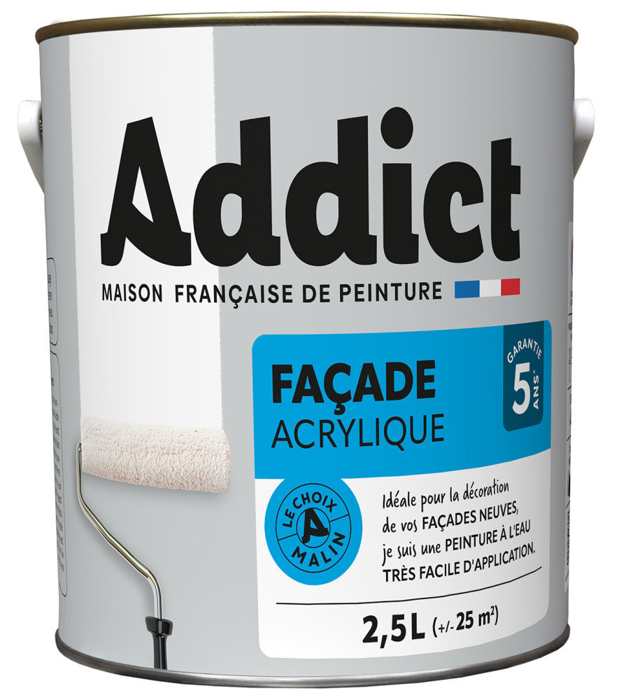 Peinture façade ADDICT acrylique blanc 2,5L Peinture façade ADDICT acrylique blanc 2,5L