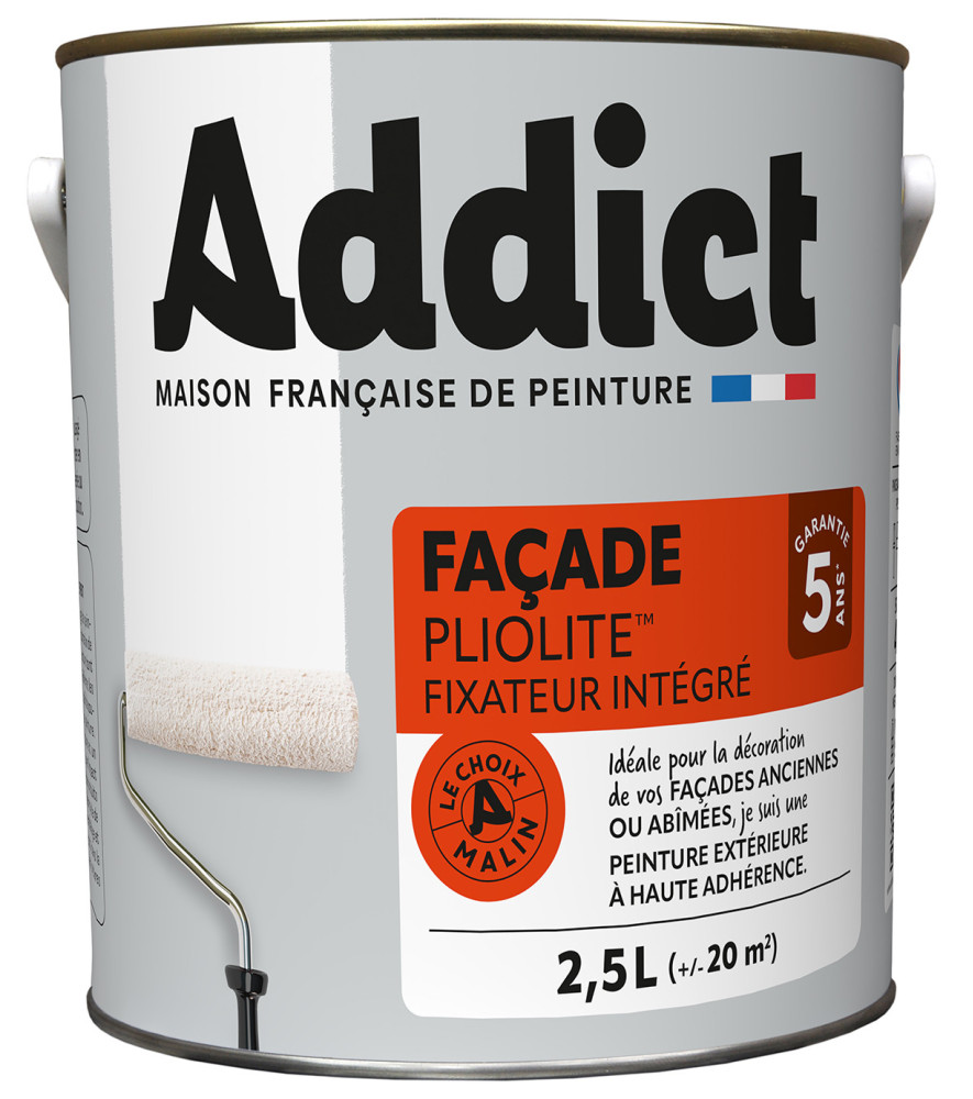 Peinture façade ADDICT 100% pliolite blanc 2,5L Peinture façade ADDICT 100% pliolite blanc 2,5L