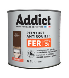 Peinture fer ADDICT glycéro brillant brun noyer-brun normand RAL 8011 0,5L
