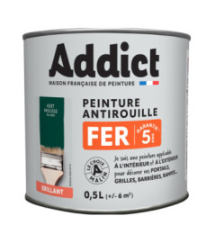Peinture fer ADDICT glycéro brillant vert mousse RAL 6005 0,5L