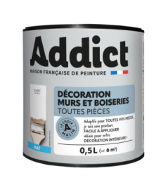 Peinture ADDICT Déco.M&Bois mat blanc 0,5L