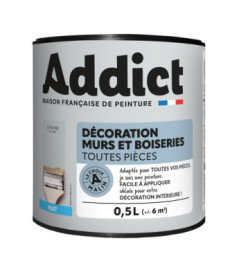 Peinture ADDICT Déco.M&Bois mat cendre 0,5L