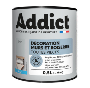 Peinture ADDICT Déco.M&Bois mat cendre 0,5L