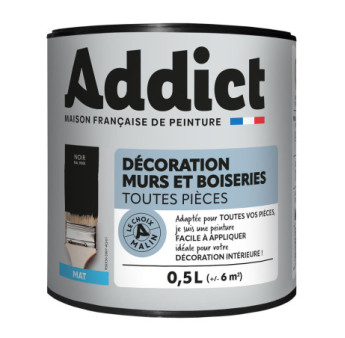 Peinture ADDICT Déco.M&Bois mat noir 0,5L