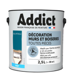Peinture ADDICT Déco.M&Bois mat bleu pétrole 2,5L