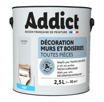Peinture ADDICT Déco.M&Bois mat cendre 2,5L