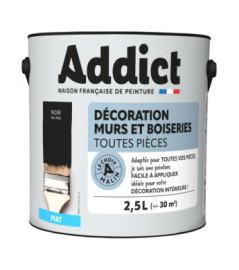Peinture ADDICT Déco.M&Bois mat noir 2,5L