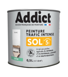 Peinture sol ADDICT glycéro satin blanc RAL 9016 0,5L