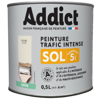 Peinture sol ADDICT glycéro satin pierre-ivoire RAL 9001 0,5L