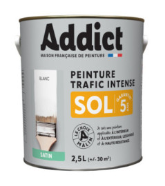 Peinture sol ADDICT glycéro satin blanc RAL 9016 2,5L