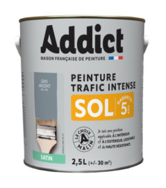 Peinture sol ADDICT glycéro satin gris souris-gris argent RAL 7001 2,5L