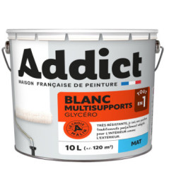 Laque ADDICT multi-supports mate blanc RAL 9016 10L