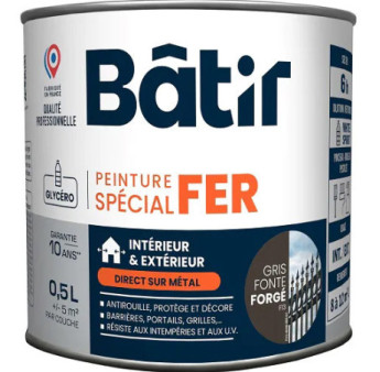 Peinture spécial fer forge BATIR  gris fonte f13 0,5L