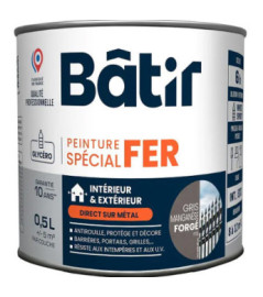 Peinture spécial fer forge BATIR  gris manganese f15 0,5L