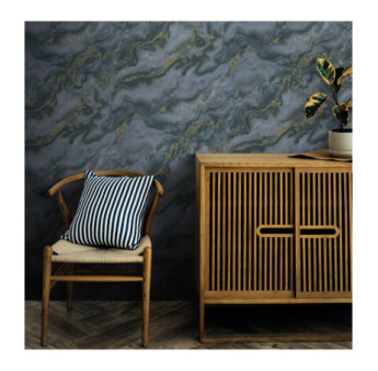 Papier Peint ERISMANN Collection ELLE DECORATION 4 10447-08 Bleu or