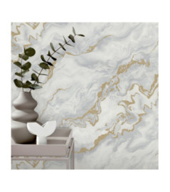 Papier Peint ERISMANN Collection ELLE DECORATION 4 10447-31 Blanc gris or
