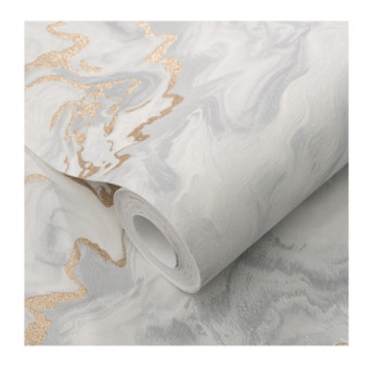 Papier Peint ERISMANN Collection ELLE DECORATION 4 10447-31 Blanc gris or
