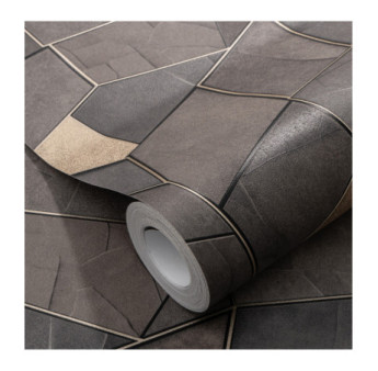 Papier Peint ERISMANN Collection ELLE DECORATION 4 12217-37 Gris or