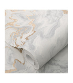 Papier Peint ERISMANN Collection ELLE DECORATION 4 12219-31 Blanc gris or
