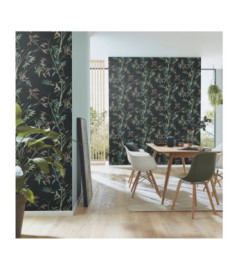 Papier Peint ERISMANN Collection MARTINIQUE 10388-15 Fond noir