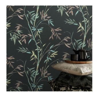 Papier Peint ERISMANN Collection MARTINIQUE 10388-15 Fond noir