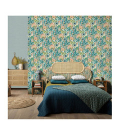 Papier Peint ERISMANN Collection MARTINIQUE 10390-18 Bleu turquoise