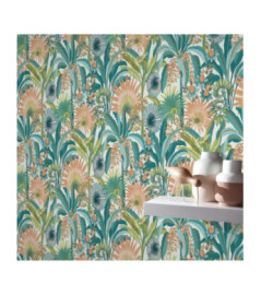 Papier Peint ERISMANN Collection MARTINIQUE 10390-18 Bleu turquoise