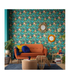 Papier Peint ERISMANN Collection MARTINIQUE 10390-19 Bleu fonce