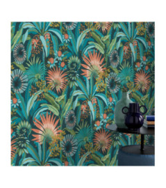 Papier Peint ERISMANN Collection MARTINIQUE 10390-19 Bleu fonce