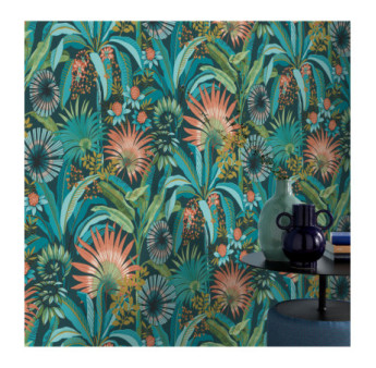 Papier Peint ERISMANN Collection MARTINIQUE 10390-19 Bleu fonce