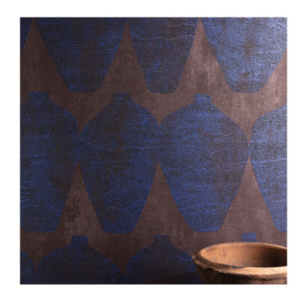 Papier Peint MASUREEL Collection Terra Hemia Indigo (70cm) TER205