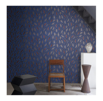 Papier Peint MASUREEL Collection Terra Maeva Indigo (70cm) TER406