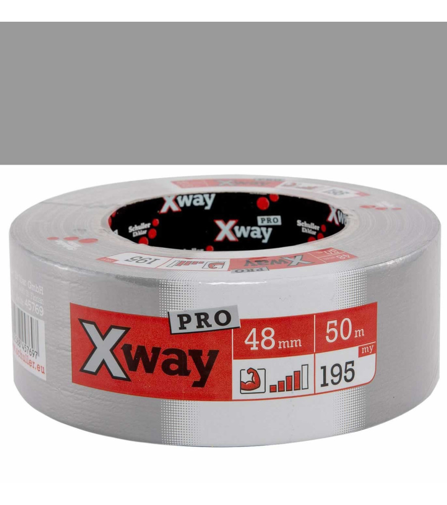 Adhésif toilé X-Way Pro SCHULLER gris 50mx48mm Adhésif toilé X-Way Pro SCHULLER gris 50mx48mm