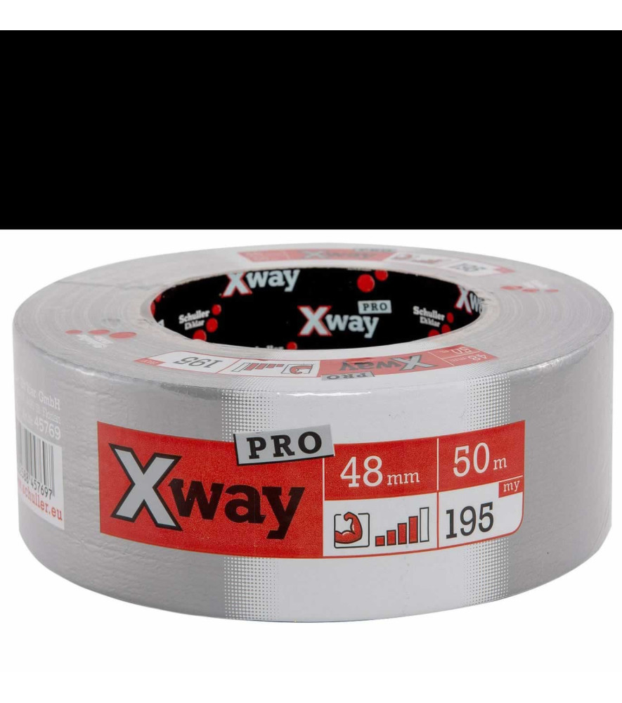 Adhésif toilé X-Way Pro SCHULLER noir 50mx48mm Adhésif toilé X-Way Pro SCHULLER noir 50mx48mm