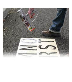 Pochoir SOPPEC pour signalétique routière "Alphabet A à J"