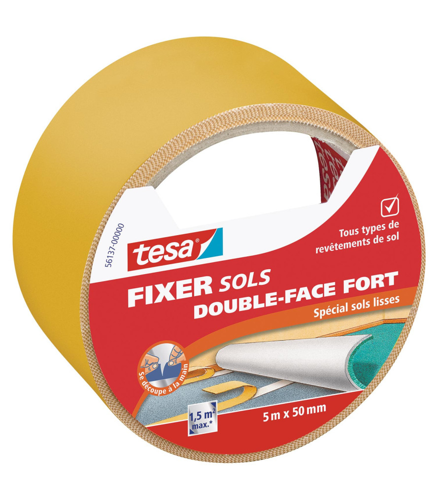 Adhésif double face Adhésion Forte pour sols TESA 5mx50mm Adhésif double face Adhésion Forte pour sols TESA 5mx50mm