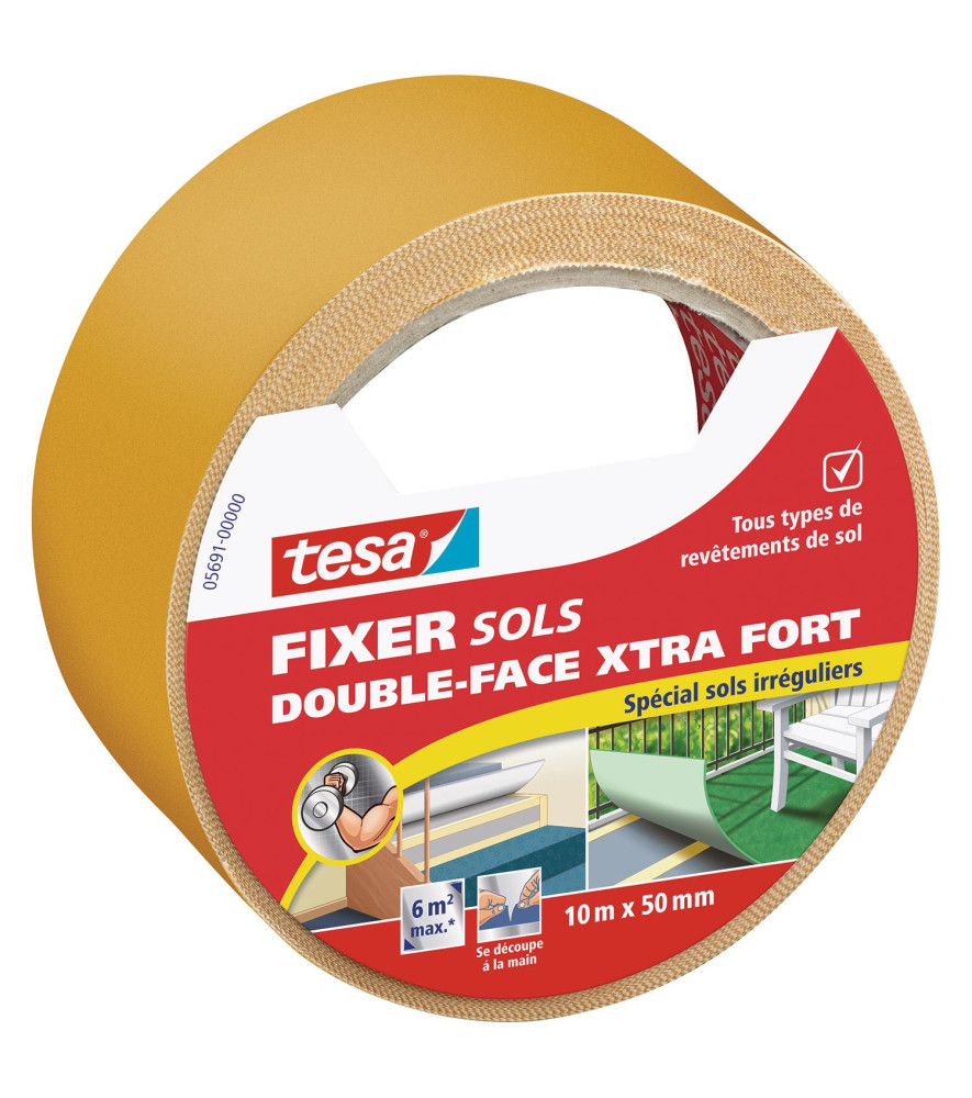 Adhésif double face Adhésion Forte pour sols TESA 10mx50mm Adhésif double face Adhésion Forte pour sols TESA 10mx50mm