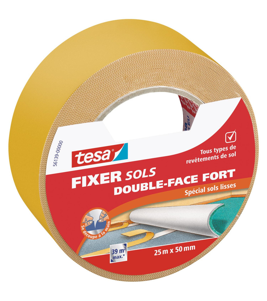 Adhésif double face Adhésion Forte pour sols TESA 25mx50mm Adhésif double face Adhésion Forte pour sols TESA 25mx50mm