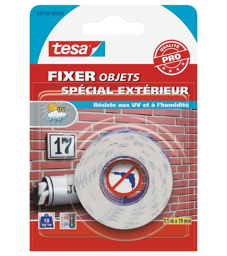 Adhésif double face Extérieur TESA 1,5mx19mm Adhésif double face Extérieur TESA 1,5mx19mm