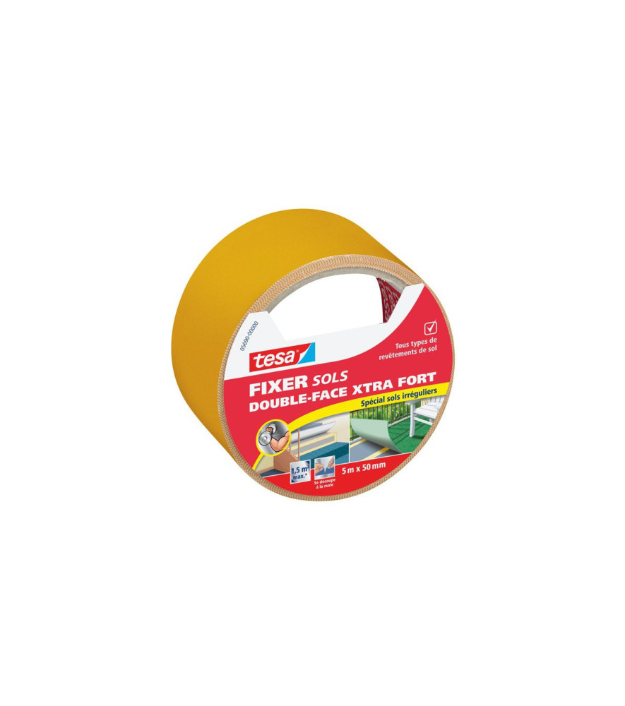 Adhésif double face Extrafort pour sols TESA 5mx50mm Adhésif double face Extrafort pour sols TESA 5mx50mm